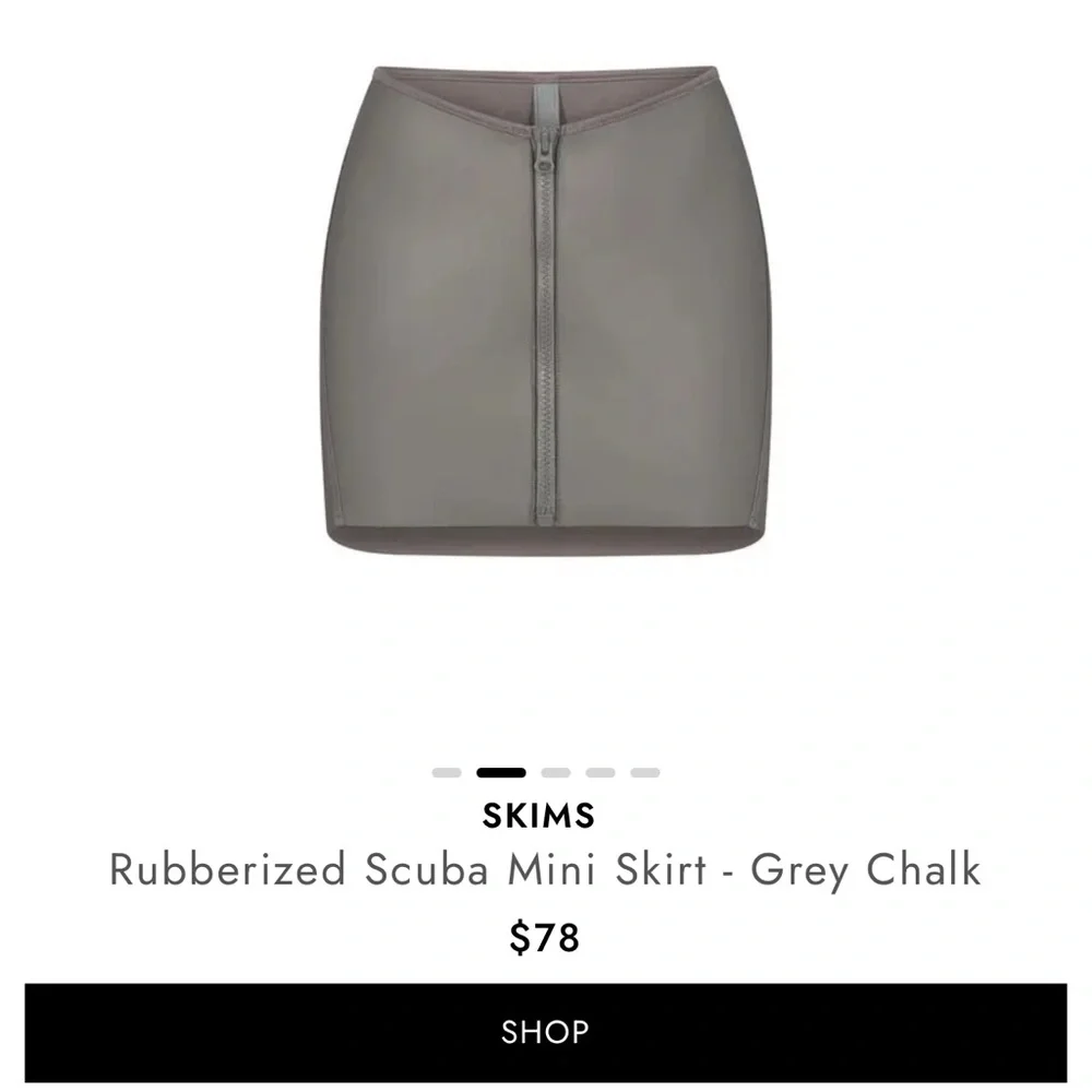 SKIMS ❤️‍🔥 GREY RUBBERIZED SWIM SKIRT NWT SIZE MEDIUM